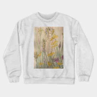 English Summer meadow, grasses, flowers design Crewneck Sweatshirt